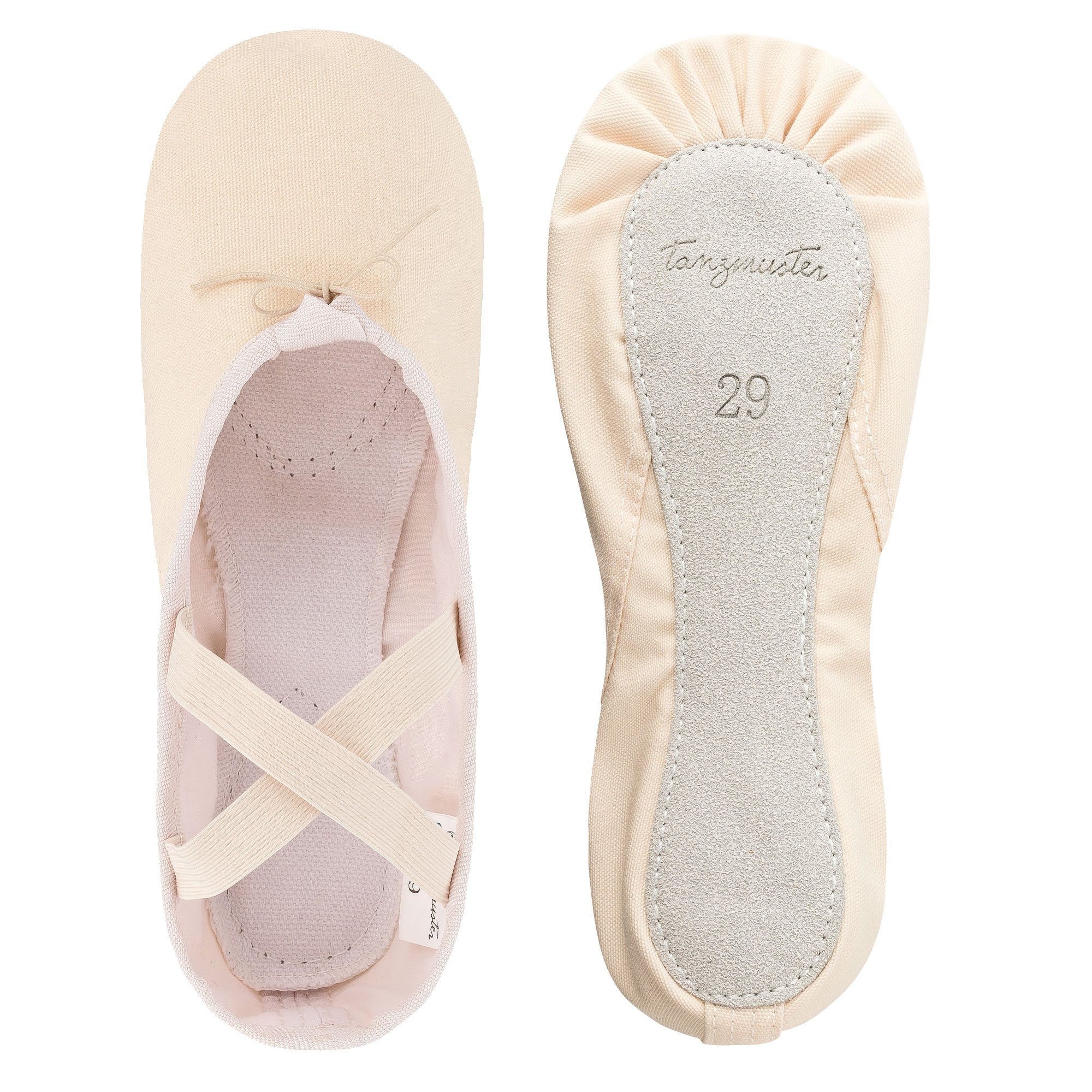 tanzmuster Ballettschuhe Dani mit ganzer Ledersohle Tanzschuh Ballettschläppchen für Mädchen – Bild 3 von 5