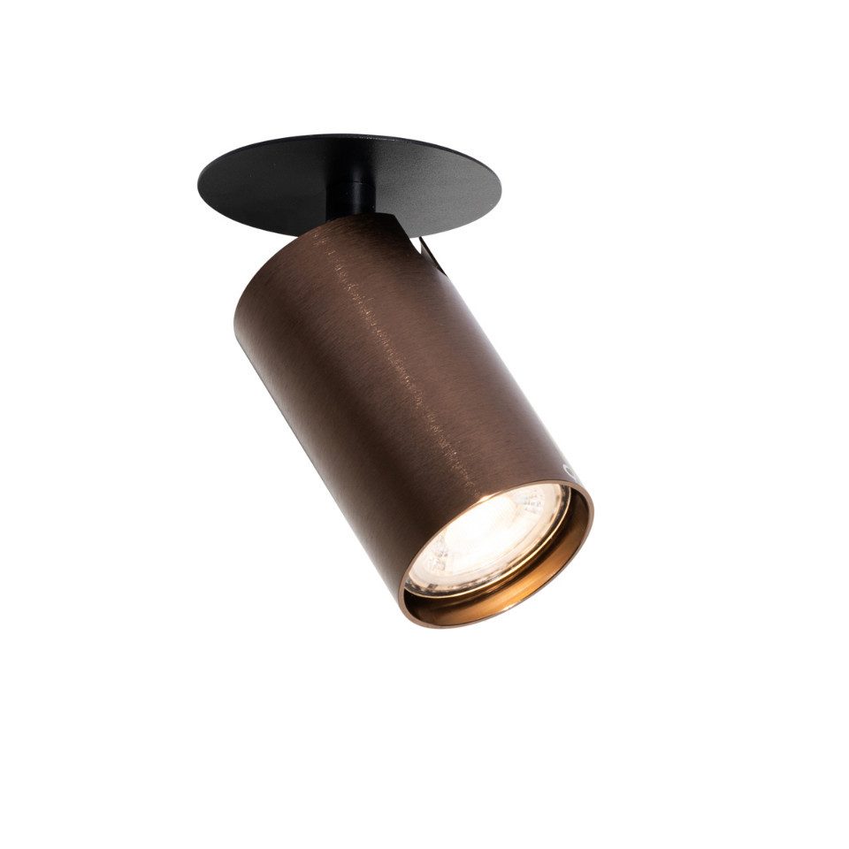 Qazqa LED Einbaustrahler Chels, ohne Leuchtmittel, Extra-Warmweiß, QAZQA Downlight, gu10, Bronze, Aluminium, Modern