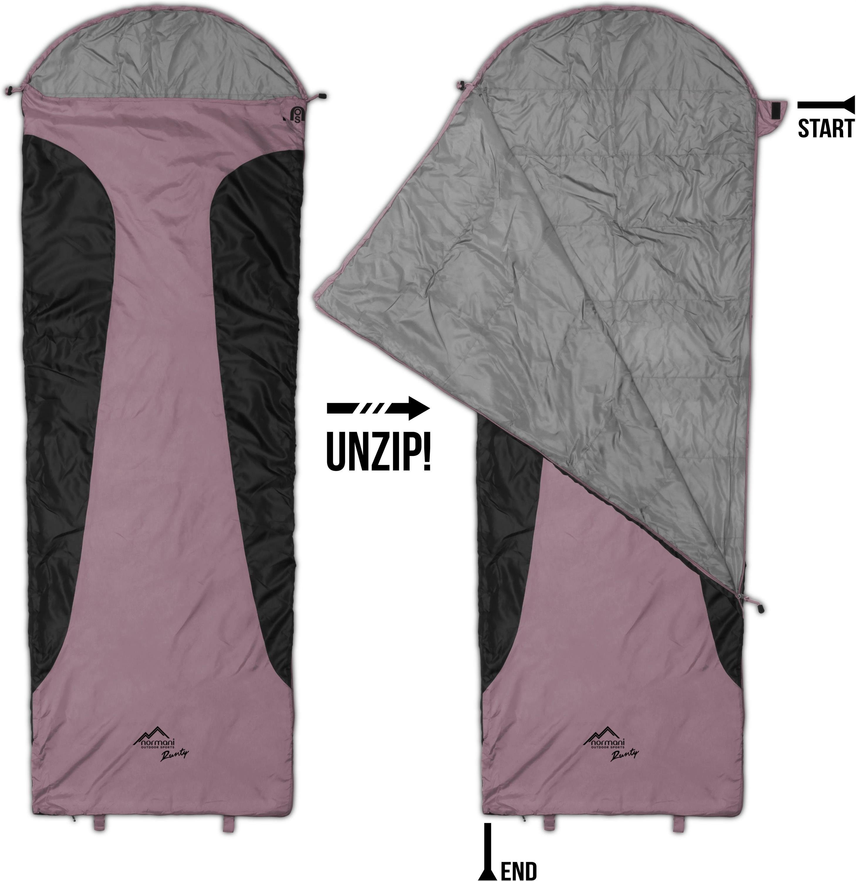 normani Deckenschlafsack Ultralight-Schlafsack (RV rechts) Runty, Ultraleicher, kompakter Einzelschlafsack mit 3D Microtech - 570 g