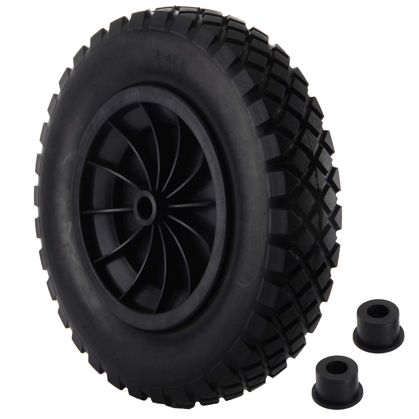Youyijia Bollerwagen-Reifendecke 14 Zoll Schubkarrenrad 3.50-8 Tragfähigkeit 265 lb PU Pannensicheres