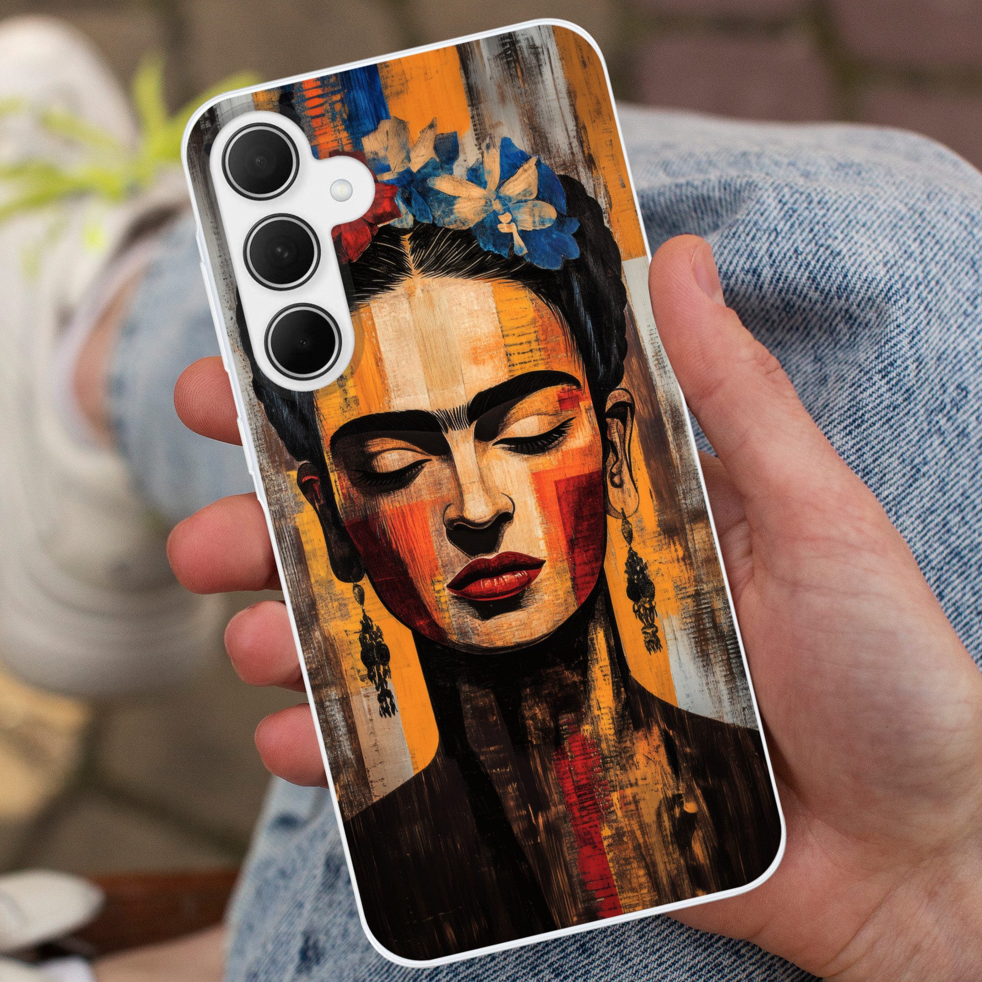 MuchoWow Handyhülle für Samsung Galaxy A35 5G Porträt - Frau - Blumen, Smartphone-Bumper, Print, Handy Schutzhülle Dünn