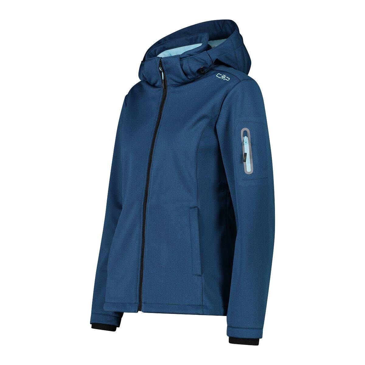 (295) Jacket Hood" Damen (1-St) "Woman dunkelblau Zip CMP Outdoorjacke Softshelljacke