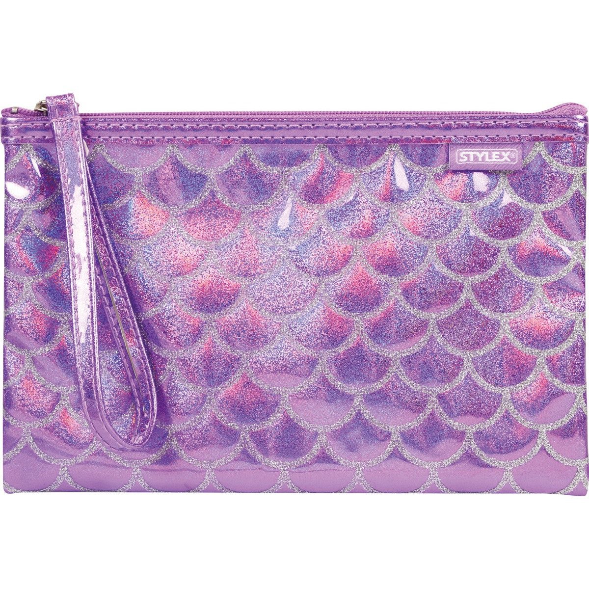 STYLEX Federmäppchen STYLEX Schlamper Glitter Mermaid Schuppenoptik lila