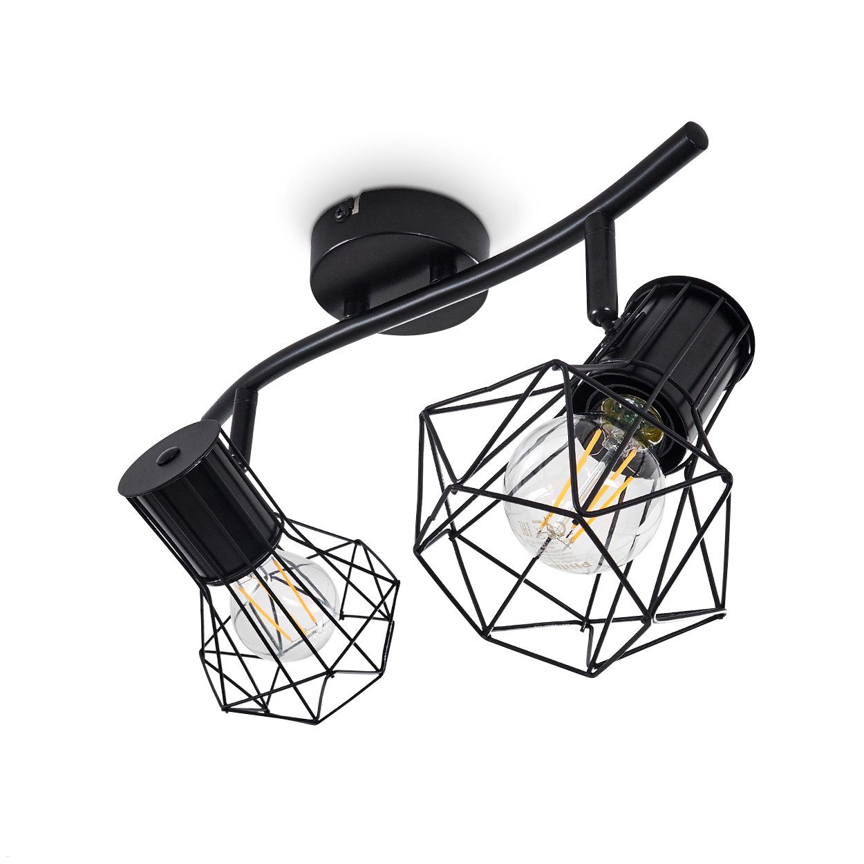 hofstein Deckenleuchte »Pomari« Deckenlampe aus Metall in Schwarz, ohne Leu günstig online kaufen