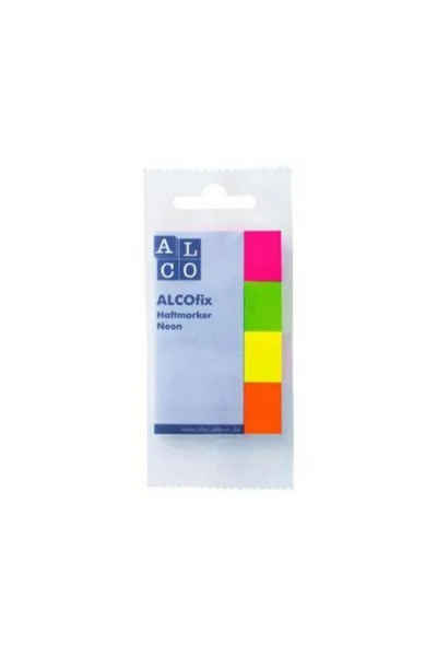 ALCO Haftnotizblock Alco 6831 Haftmarker 4 x 50 Streifen, neonfarbig