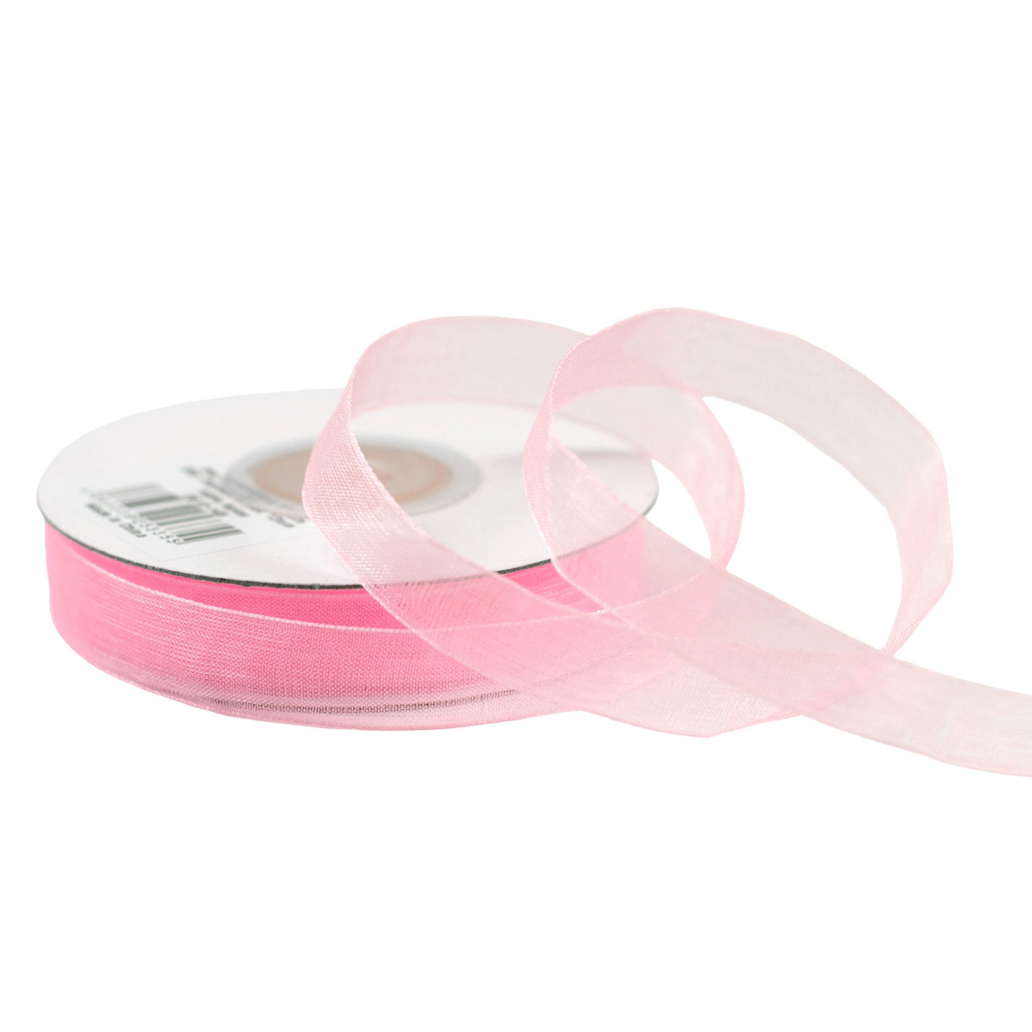 Creativery Organzaband, Organzaband 12mm x 25m Rolle Rosa