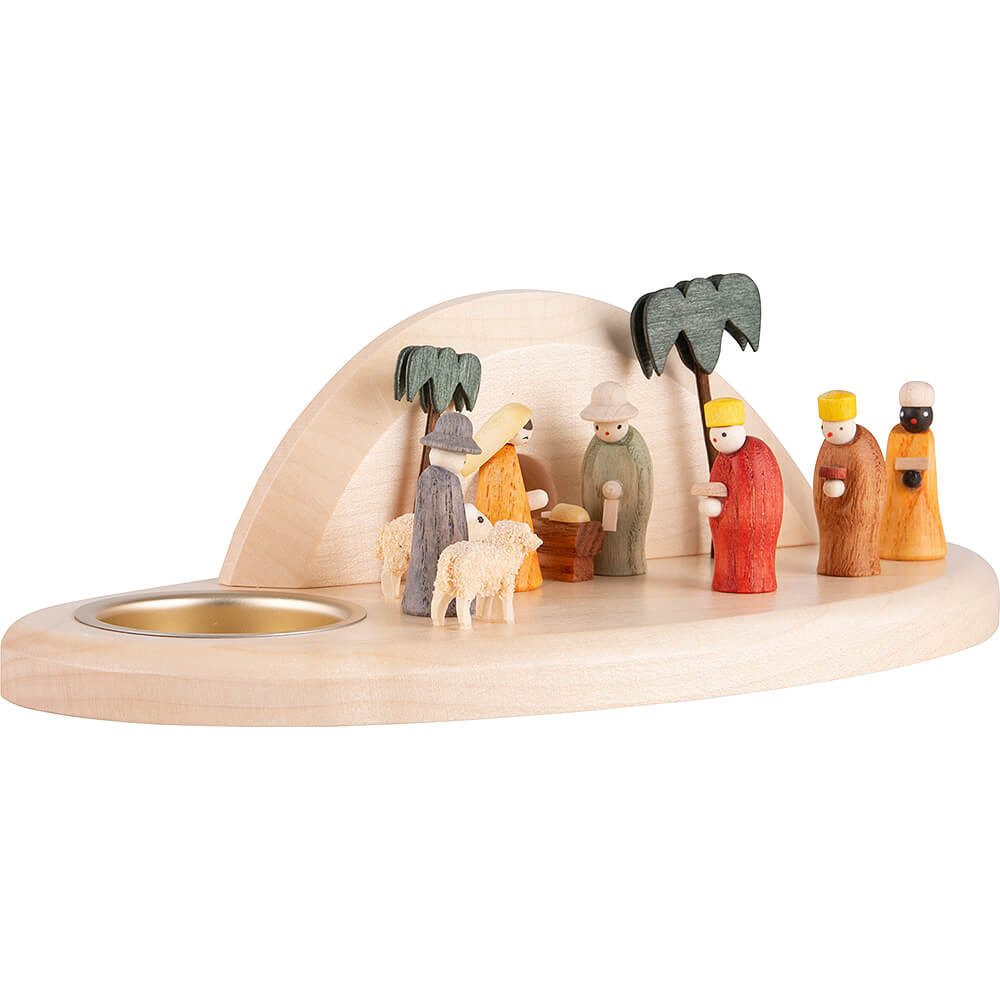 Seiffener Kunsthandwerk Theo Lorenz Schwibbogen Kerzenhalter Krippe Felsengrotte (6cm) von Theo Lorenz Kunsthandwerk