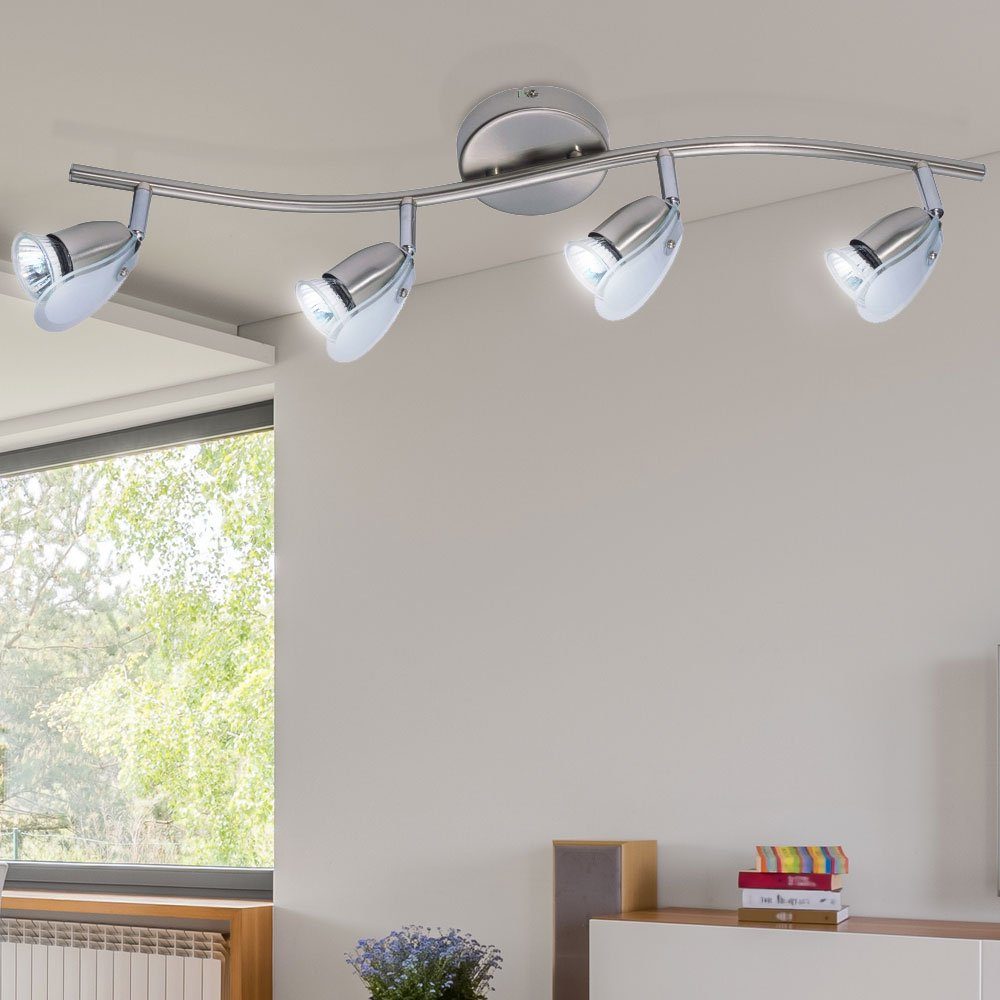 Globo LED Deckenleuchte, Leuchtmittel Strahler schwenkbar Deckenleuchte Wohnzimmerlampe Flammig Spotleiste inklusive, 4 nicht