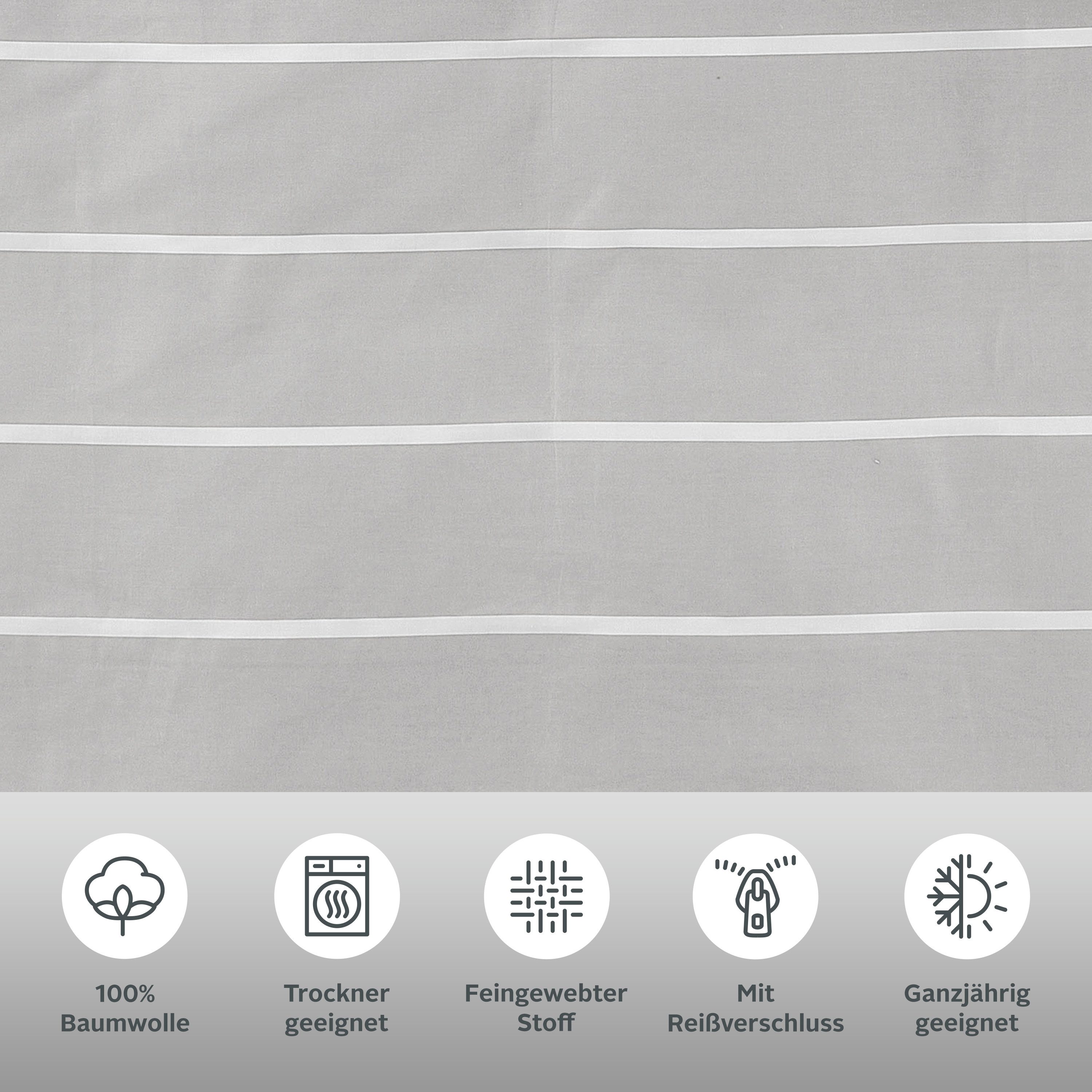 OTTO home Wendebettwäsche MIETTE, Renforcé, 2 teilig, mit modernen Streifen, Bettwäsche ab Gr. 135x200 cm erhältlich