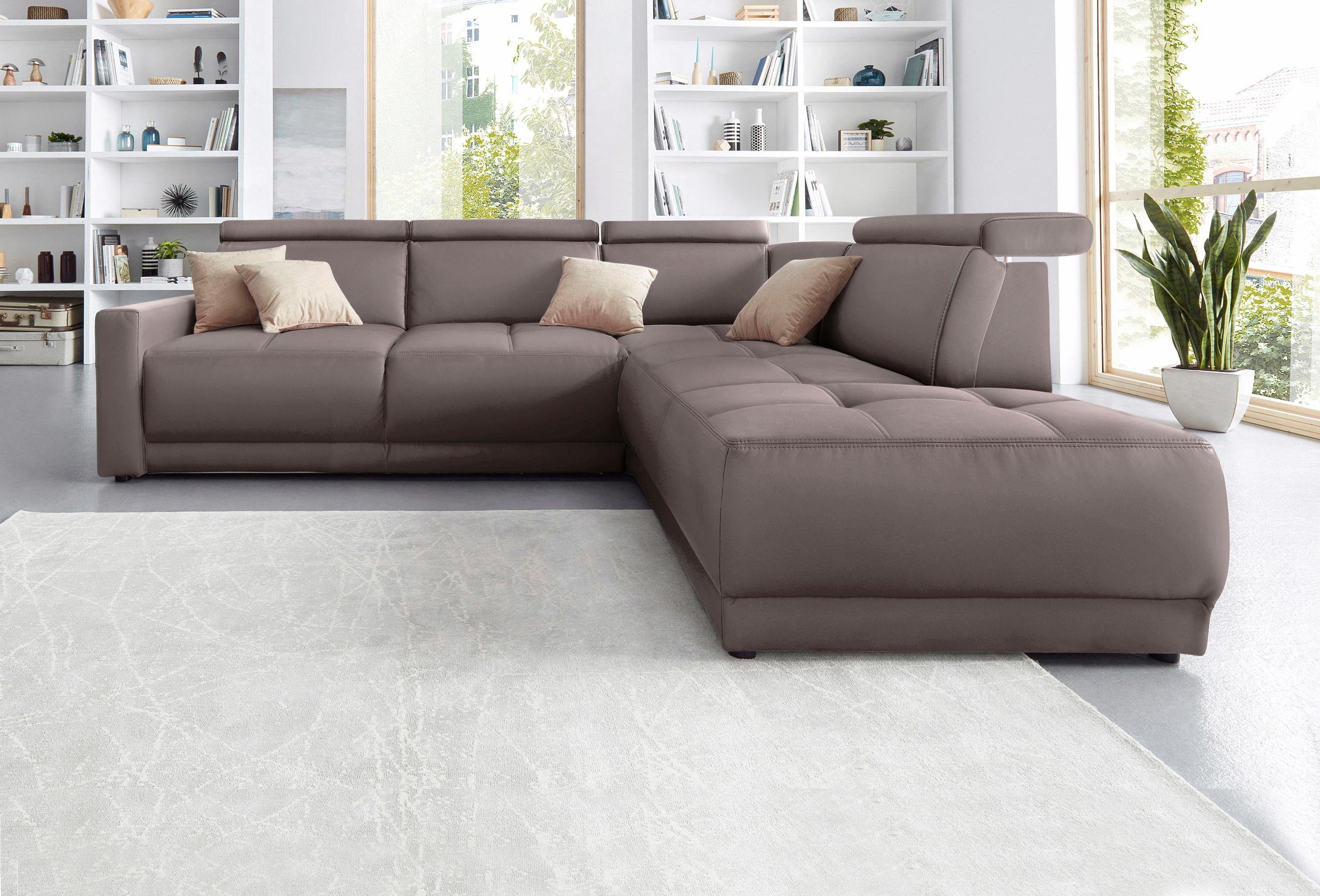 DOMO collection Ecksofa "Ava, moderne Sitzheftung mit toller Doppelnaht, ko günstig online kaufen