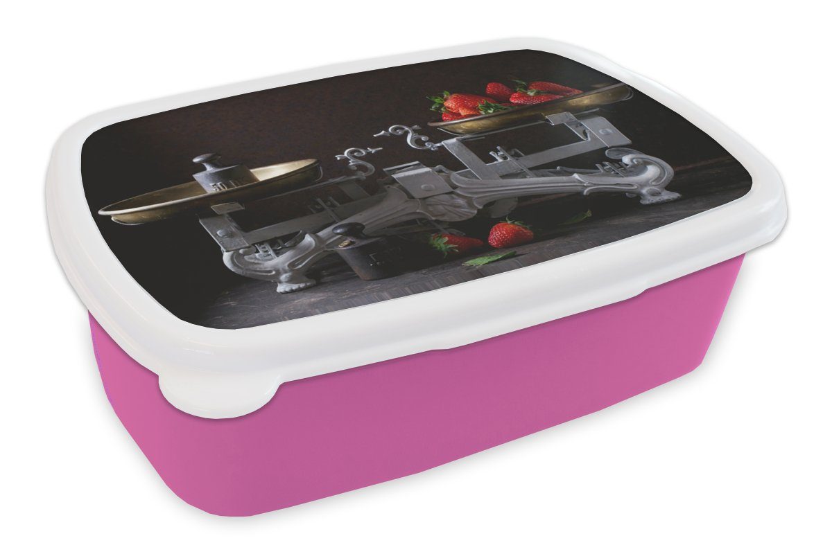 MuchoWow Lunchbox Küchenutensilien - Obst - Kochen, Kunststoff, (2-tlg), Brotbox für Erwachsene, Brotdose Kinder, Snackbox, Mädchen, Kunststoff rosa