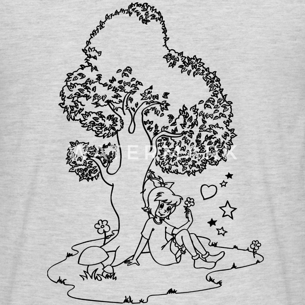 Spreadshirt T-Shirt Bibi Blocksberg Mit Bibi Und Großem Baum Männer T-Shirt (1-tlg)