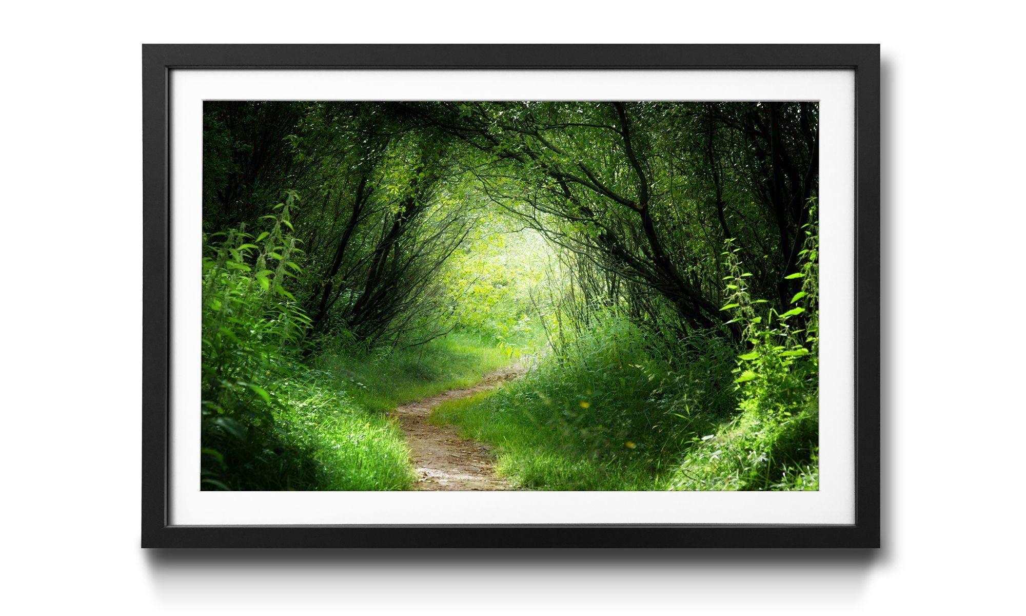WandbilderXXL Bild mit Rahmen Way in Deep Forest, Wald, Wandbild, in 4 Größen erhältlich