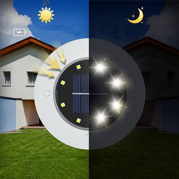 oyajia LED Solarleuchte 2/4er Set Solarleuchte Solar Bodenleuchte LED-Wegeleuchten Außen, LED fest integriert, LED Solarlampe Garten Solarleuchte Bodenleuchte