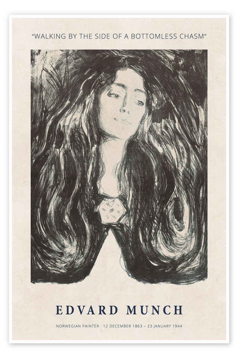 Posterlounge Poster Edvard Munch, Walking by the Side of a Bottomless Chasm, Wohnzimmer Vintage Malerei