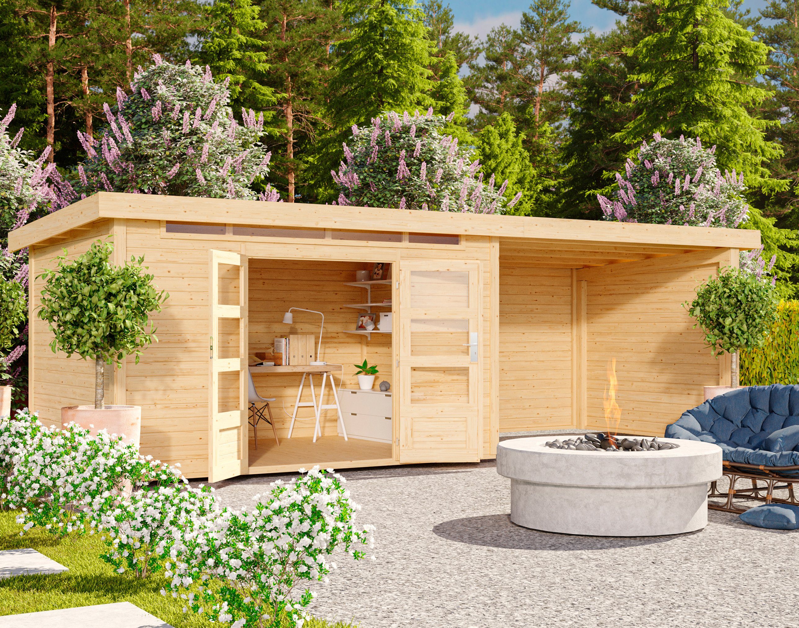 Karibu Gartenhaus Ammersee 6, BxT: 702x273 cm, (Set)