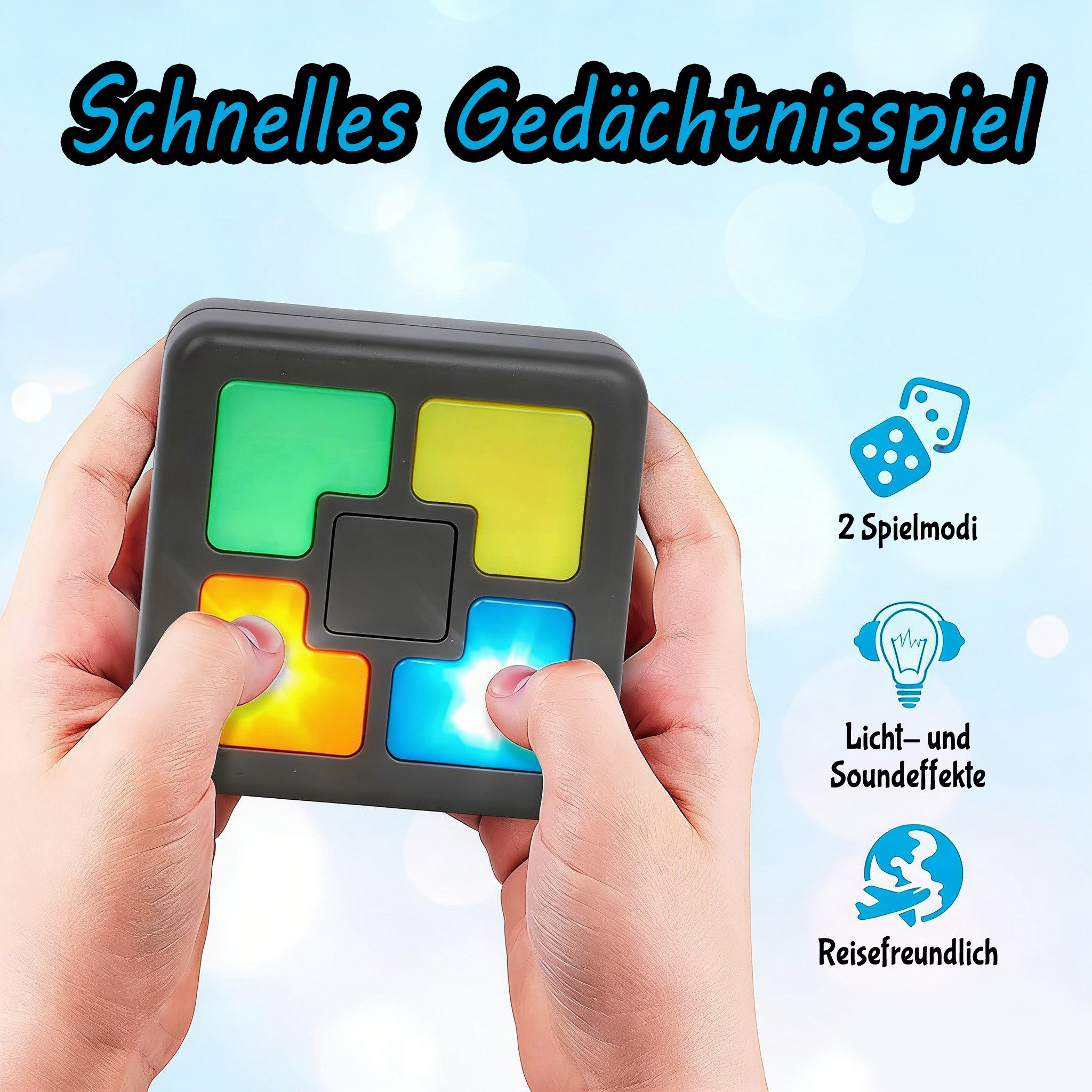 Minicloss Lernspielzeug Intelligenzspielzeug für Kinder: Gedächtnisspiel-Konsole (1-St), für Gedächtnistraining, Reaktionsspiele und Geschicklichkeitsspiele – Bild 4 von 5