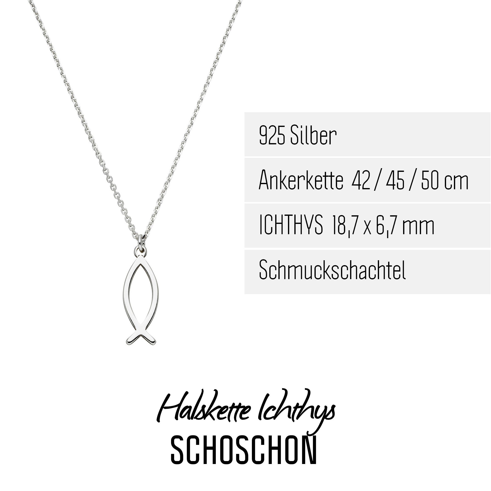 SCHOSCHON Kette mit Anhänger Halskette ICHTHYS günstig online kaufen
