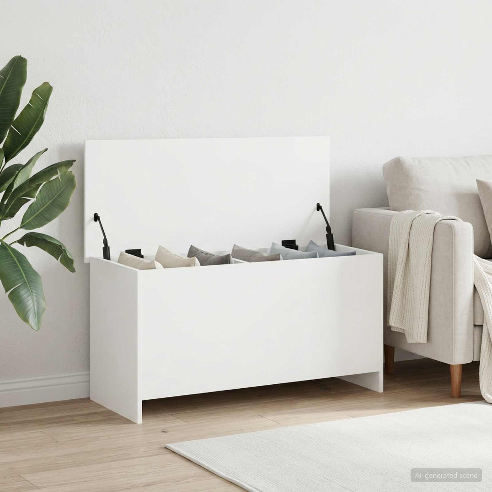 vidaXL Aufbewahrungsbox Aufbewahrungstruhe Weiß 100 x 40 x 50 cm Holzwerkstoff (1 St)