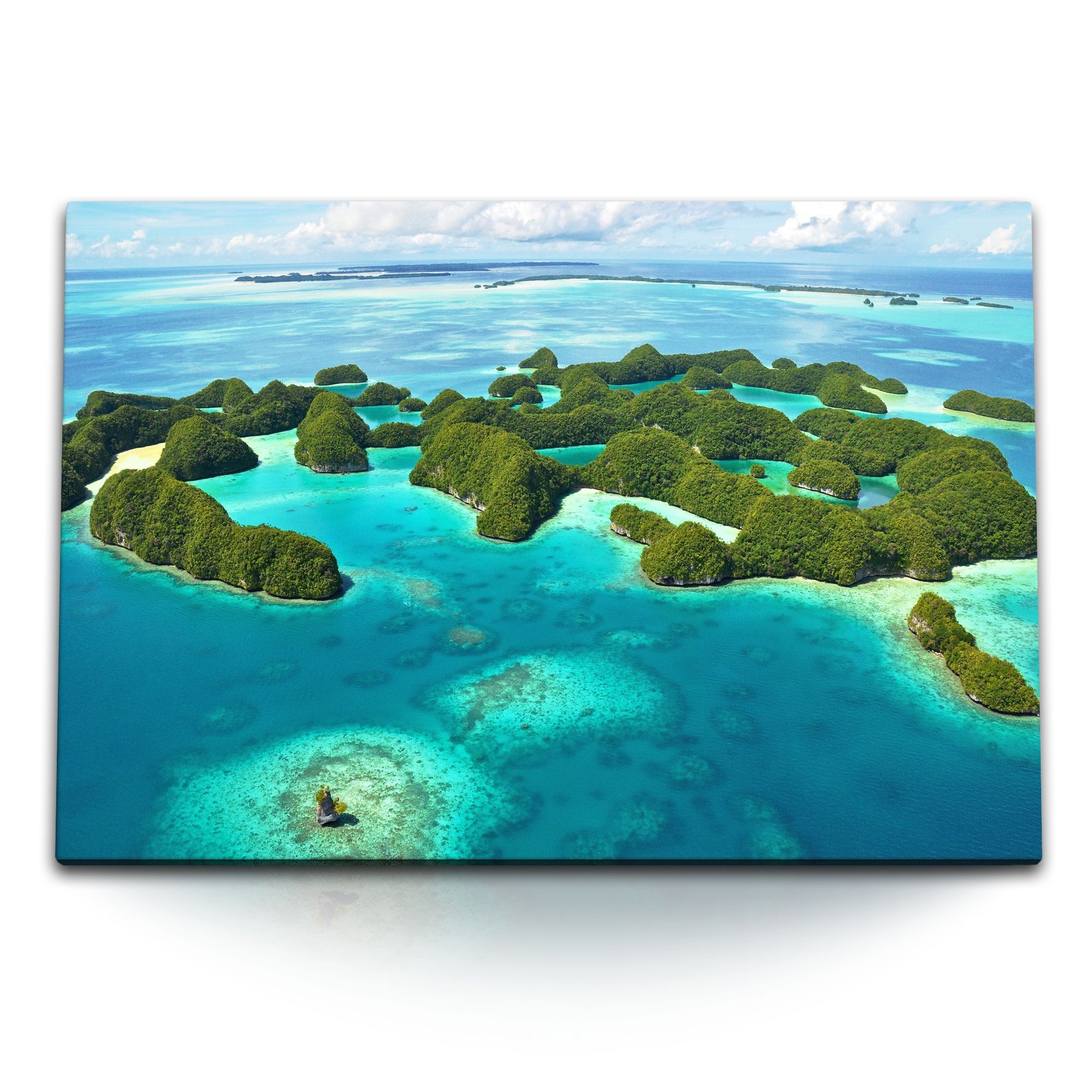 Leinwandbild 120x80cm Wandbild auf Leinwand Inseln in Indonesien Meer Südseeparadie