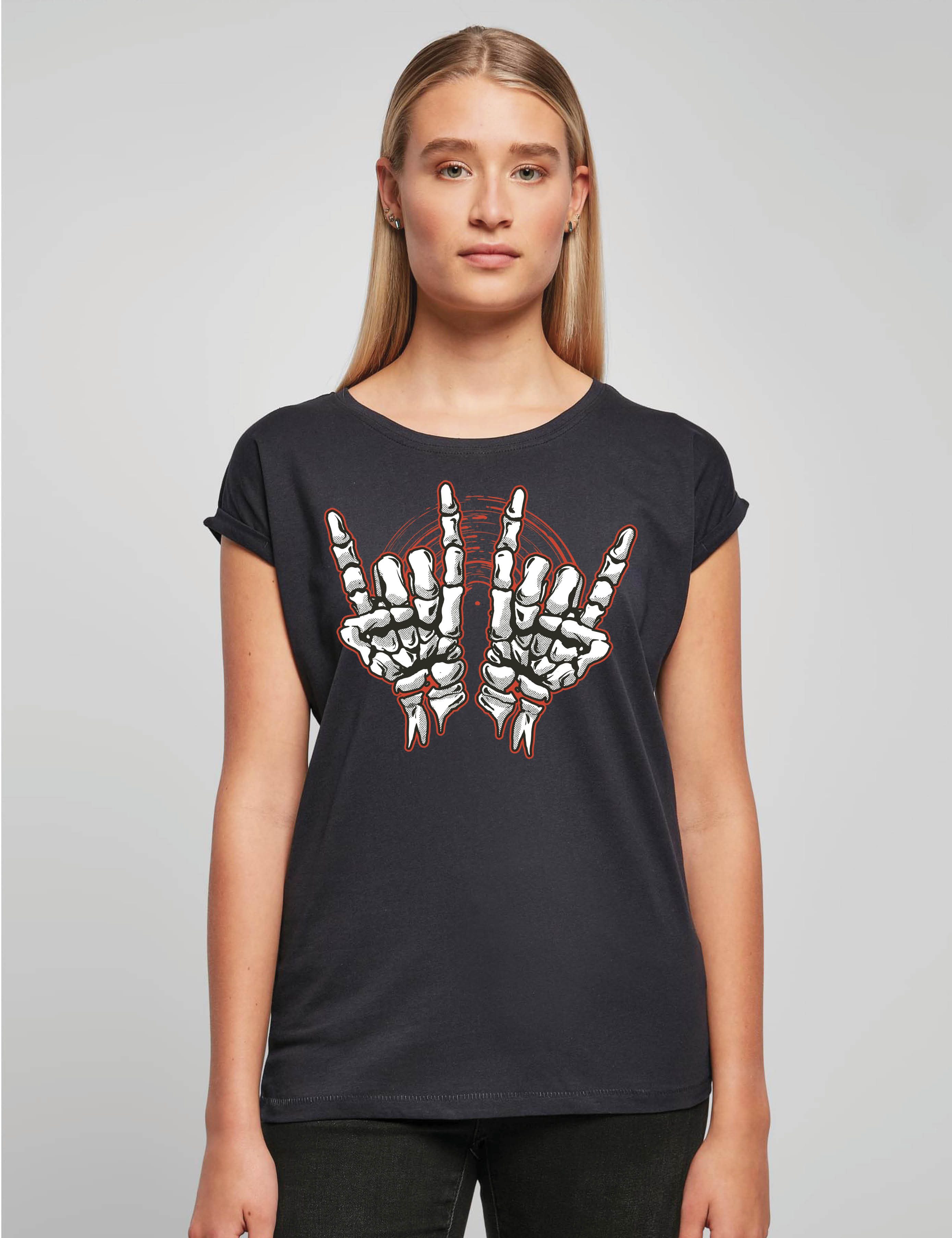 Youth Designz Print-Shirt "Skelett Hand Rock" günstig online kaufen