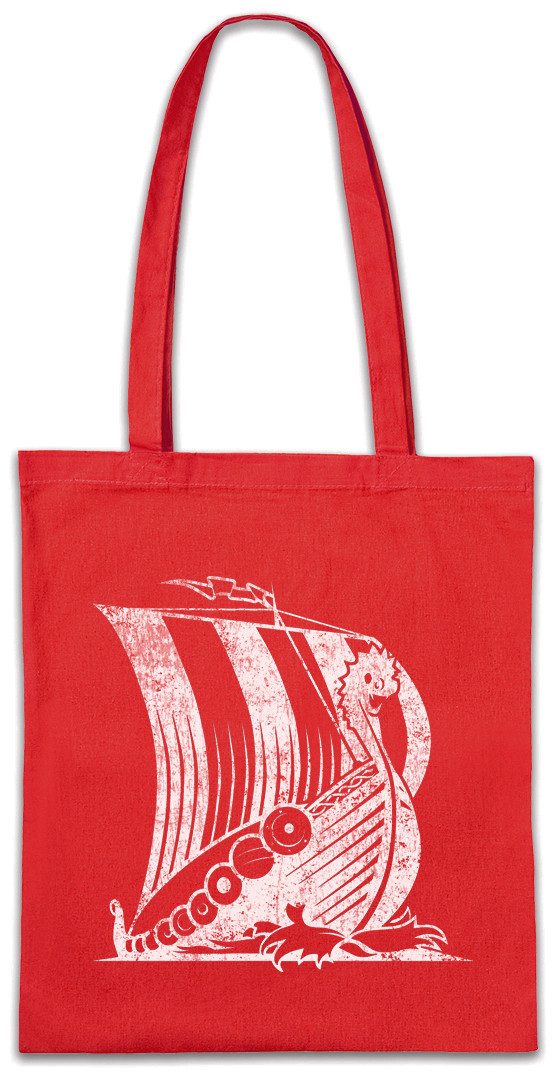 Urban Backwoods Beuteltasche Viking Ship V Stofftasche Boot Drachenboot Wikinger Schädel Runen (1-tlg), Vikings Runes Walhalla Odin