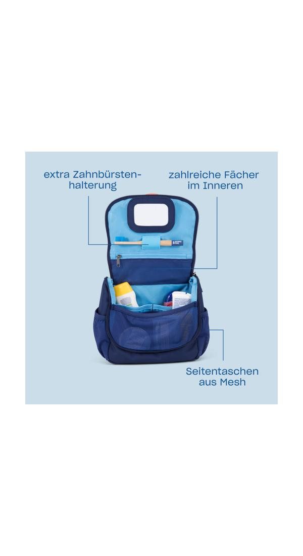 Affenzahn Kulturbeutel Kulturtasche, mit personalisierbarer Ziehzunge
