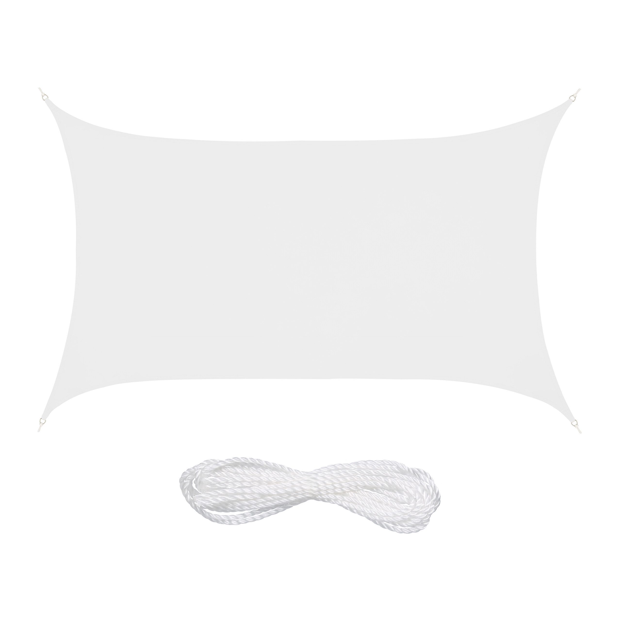 relaxdays Sonnensegel Rechteckiges Sonnensegel Polyester, weiss, günstig online kaufen