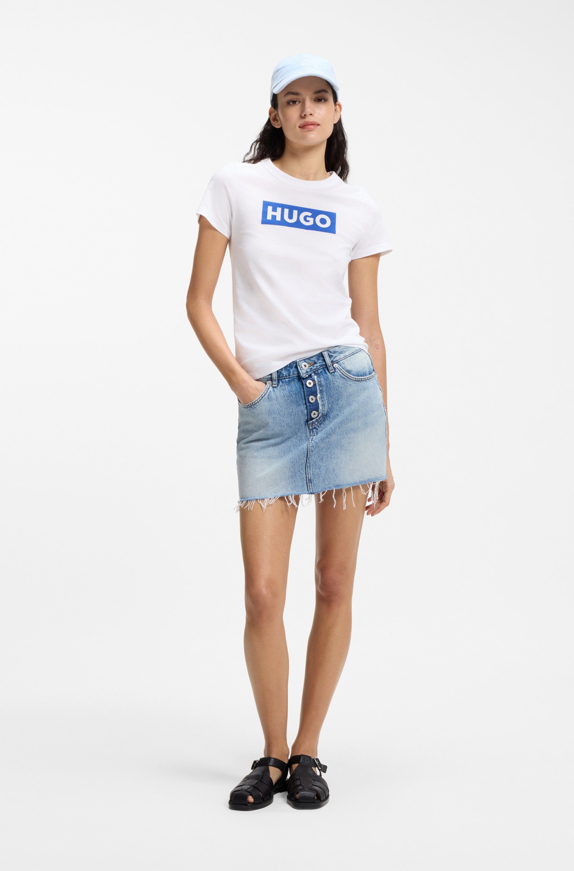 HUGO T-Shirt Classic Tee mit Rundhals, Logodruck