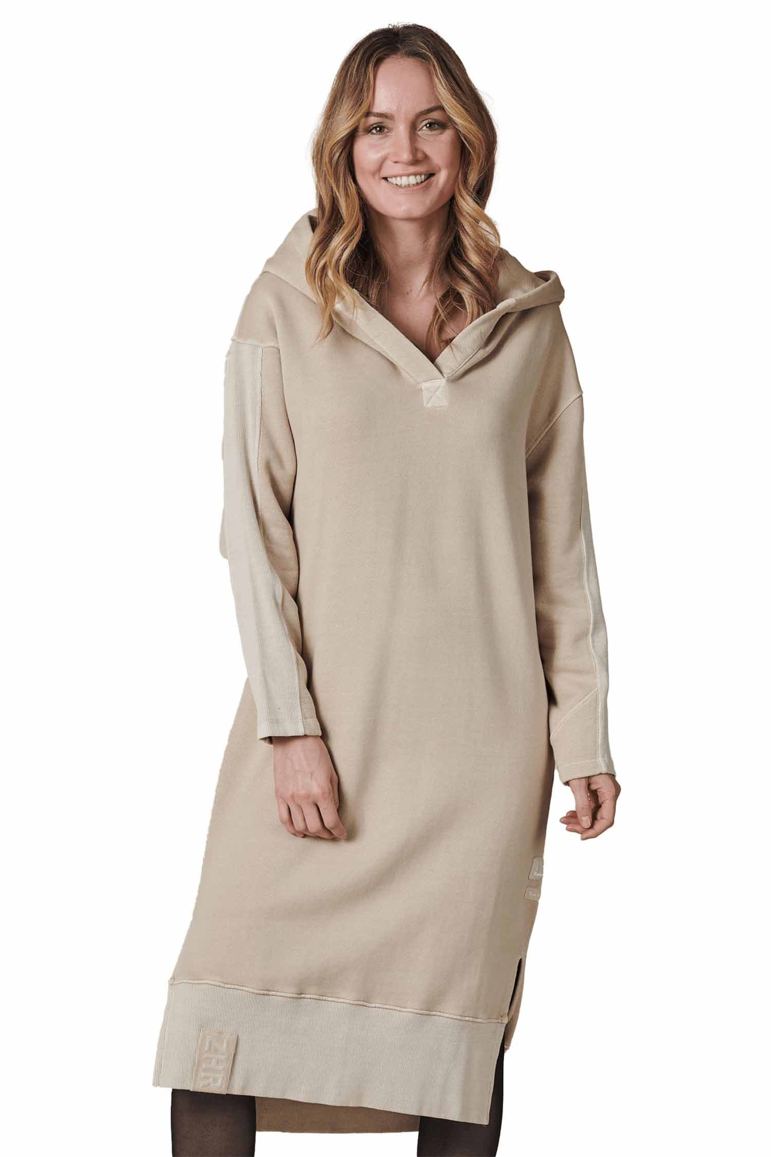 Shirtkleid Sweatkleid ZHSIRJA Beige
