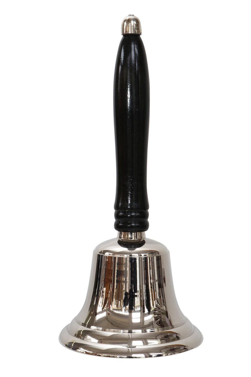 Aubaho Dekoobjekt Tischglocke 22cm Handglocke Glocke Schulglocke Antik-Stil Messing Holz