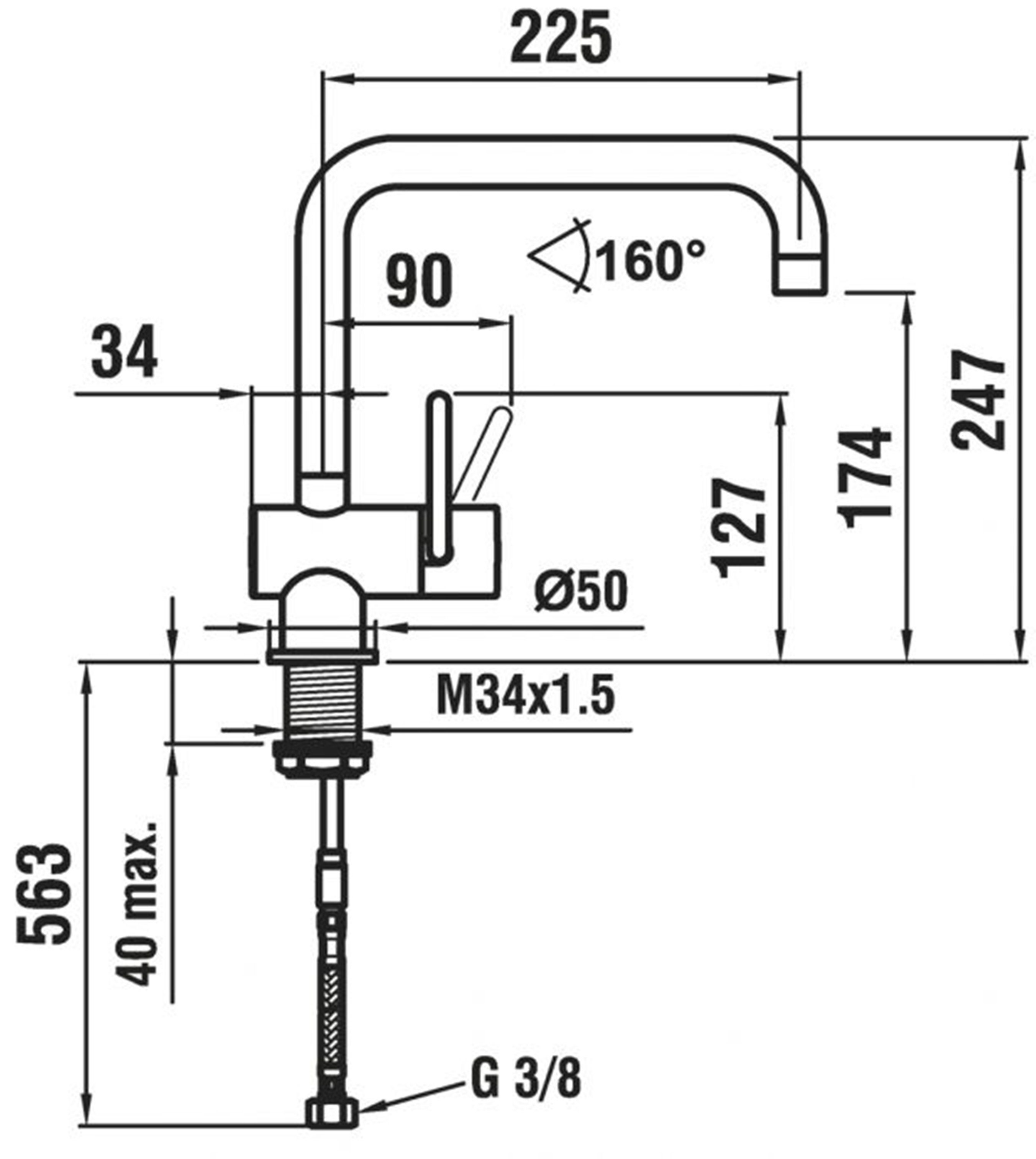 LAUFEN arwa Küchenarmatur LAUFEN ARWA Twin 9.89552.441.001 ESM Küchenarmatur Edelstahl Massiv (1-St) Schweizer Markenprodukt, Spültischmischer