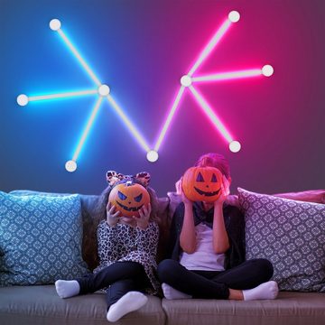 LANOR LED Dekolicht LED-Lichtleiste DIY Wandleuchte Intelligente Stimmungslichter 9 Stück, RGB-Phantomlicht, Sprachaktiviert, musiksynchronisiert