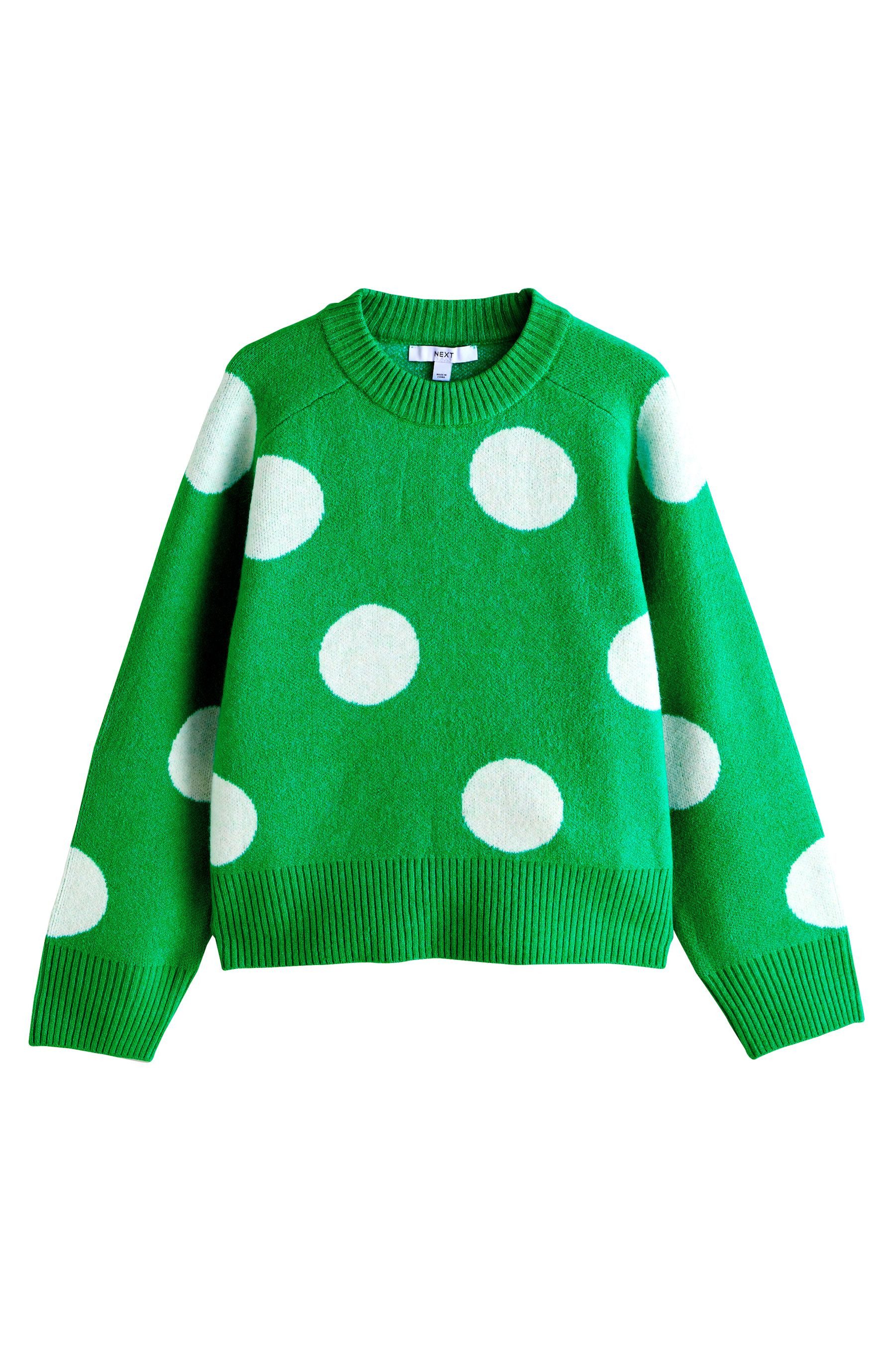 Next Rundhalspullover Gemusterter Strickpullover mit Rundhalsausschnitt (1-tlg)