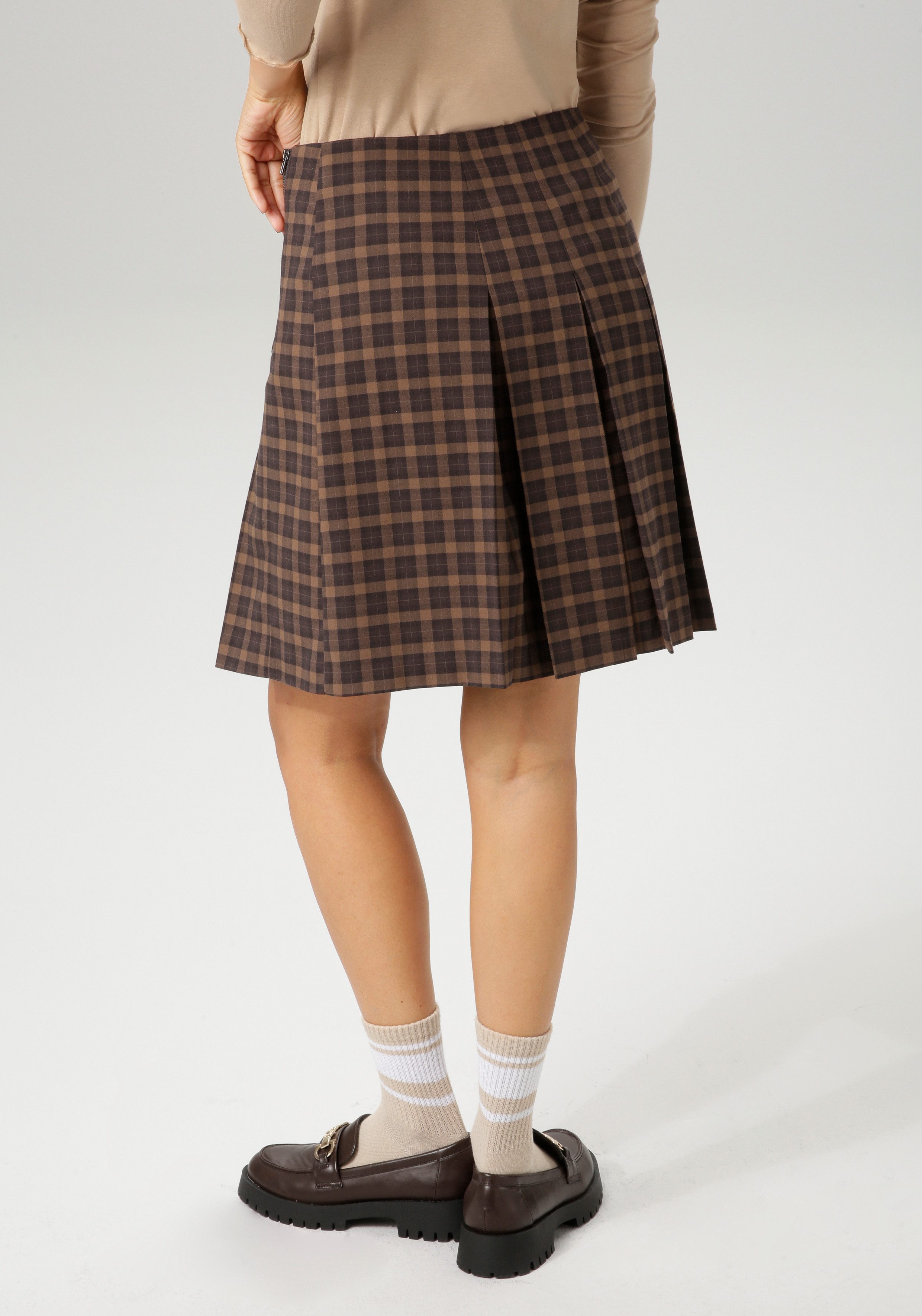 Aniston CASUAL Faltenrock mit Zierreißverschluss im Vorderteil günstig online kaufen