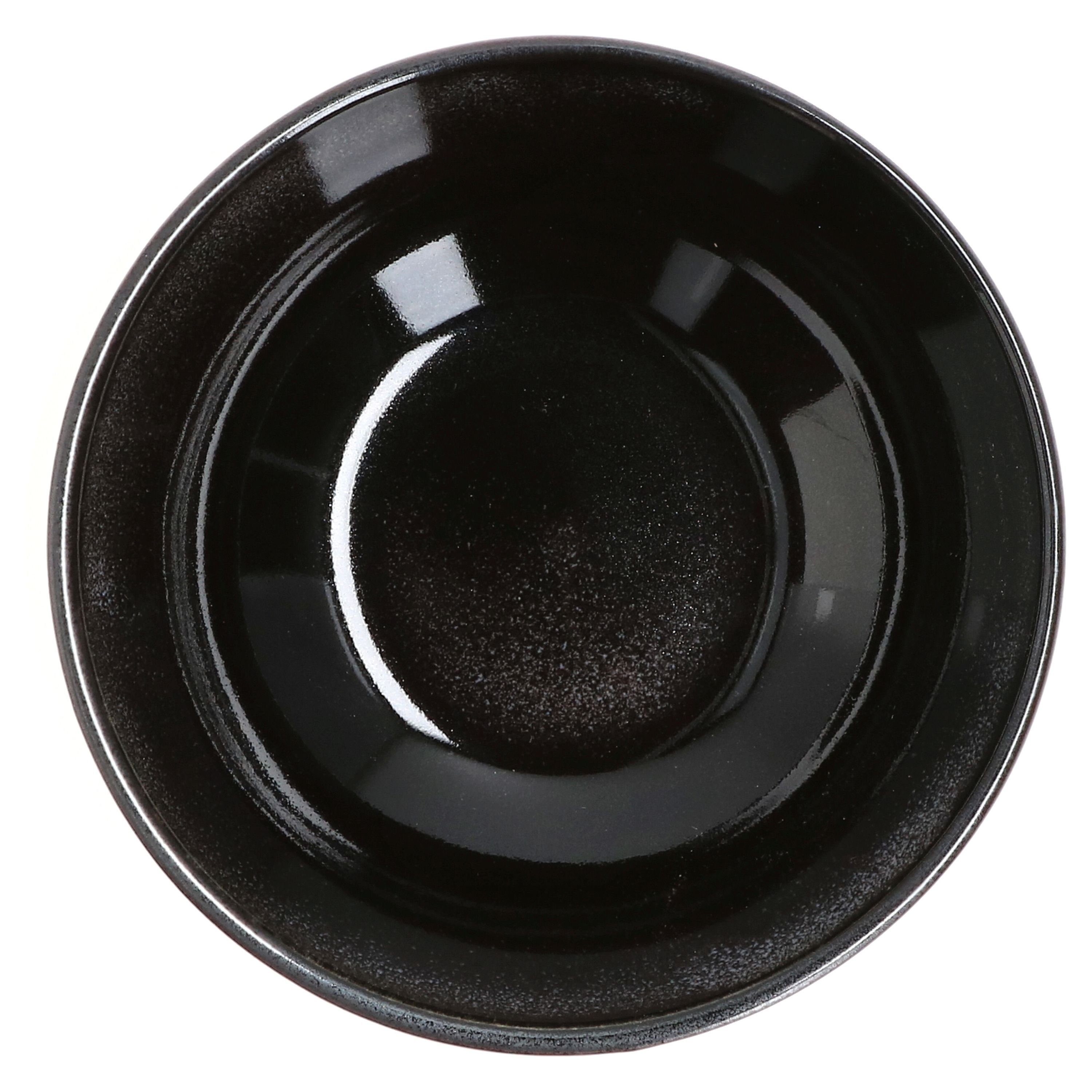 Steingut & 4cm Servierschale - Set Black Grey 6er 24321863, Snack- MamboCat Glaze Dipschale Reactive