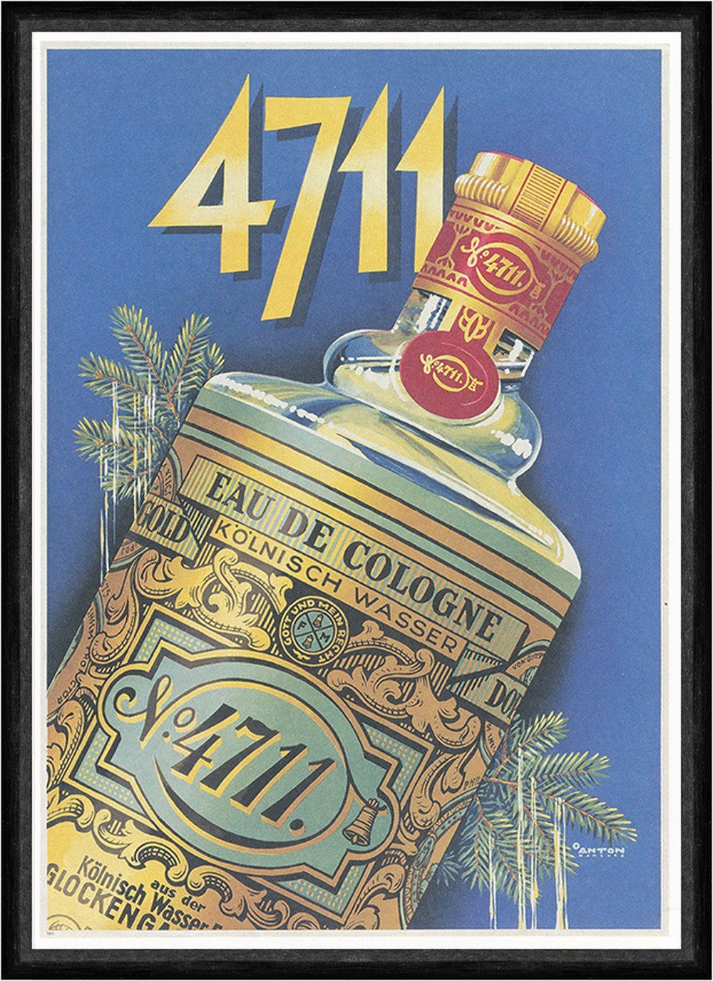 Kunstdruck Kölnisch Wasser 4711 Eau de Cologne Duftwasser Plakat Faks ...