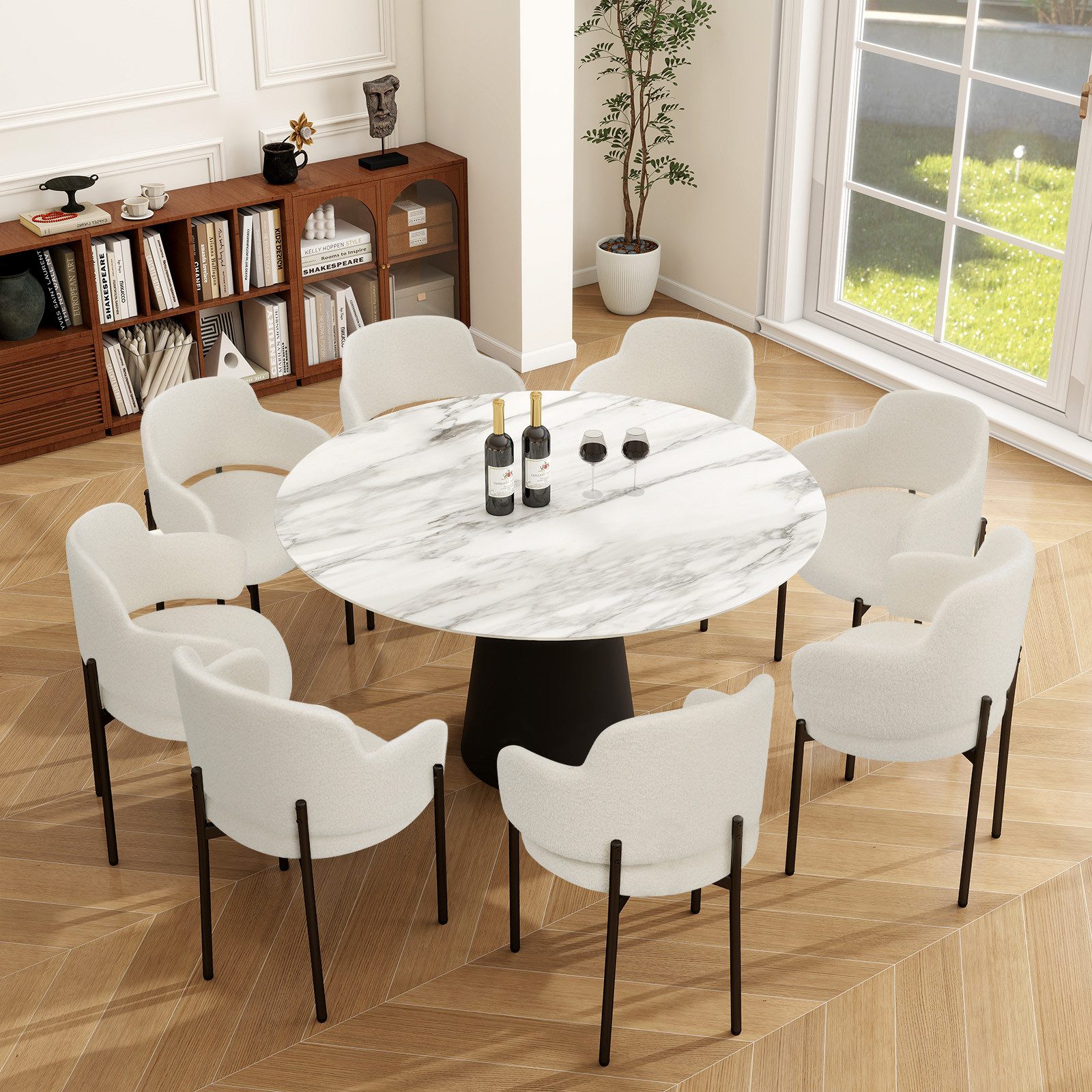 Puluomis Esszimmerstuhl Set mit gebogene Rücklehne günstig online kaufen