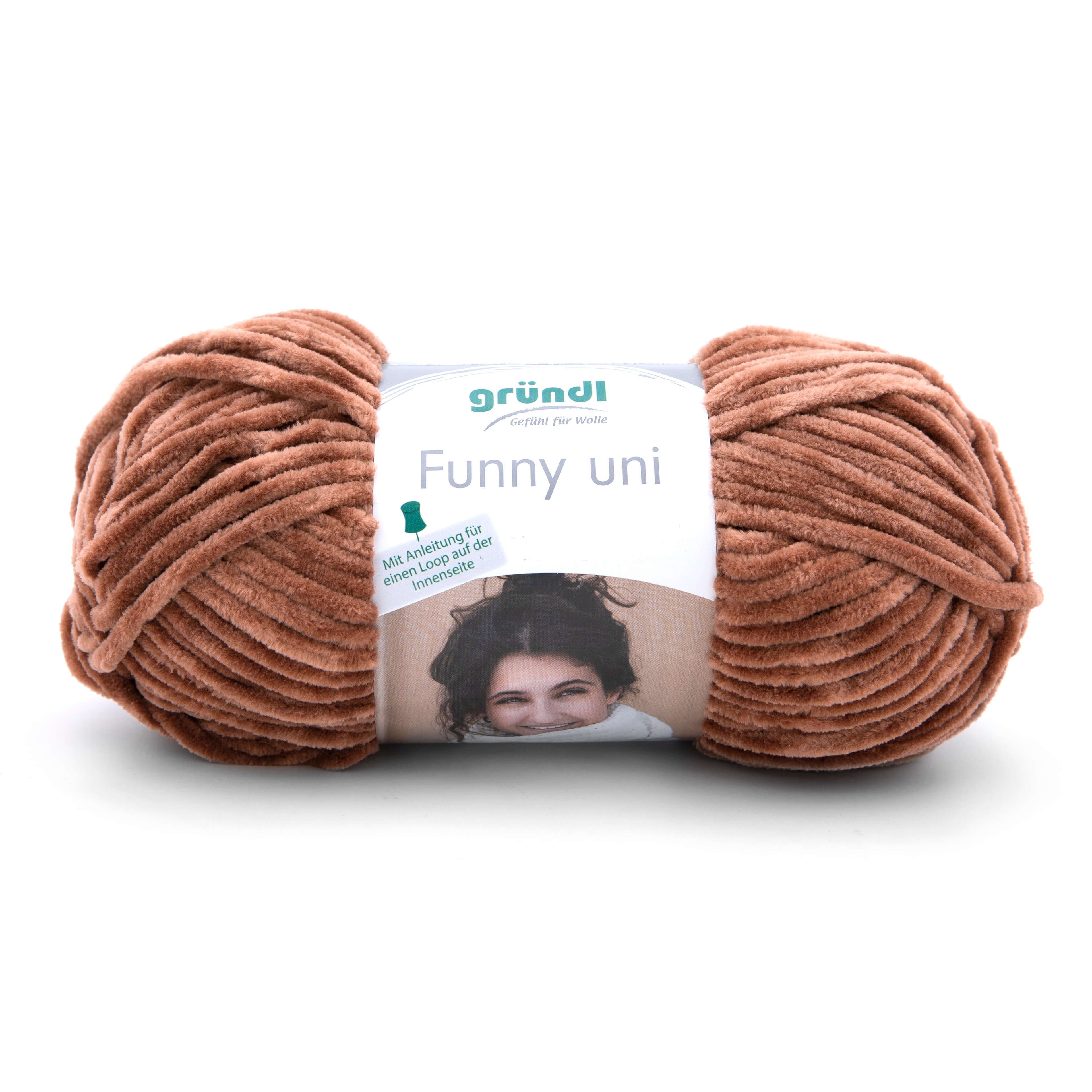 Gründl Funny Chenille Wolle uni einfarbig zum Stricken Häkeln, Chenillegarn Häkelwolle, 120,00 m (Chenillewolle, Flauschgarn, Kuschelwolle), weich und pflegeleicht