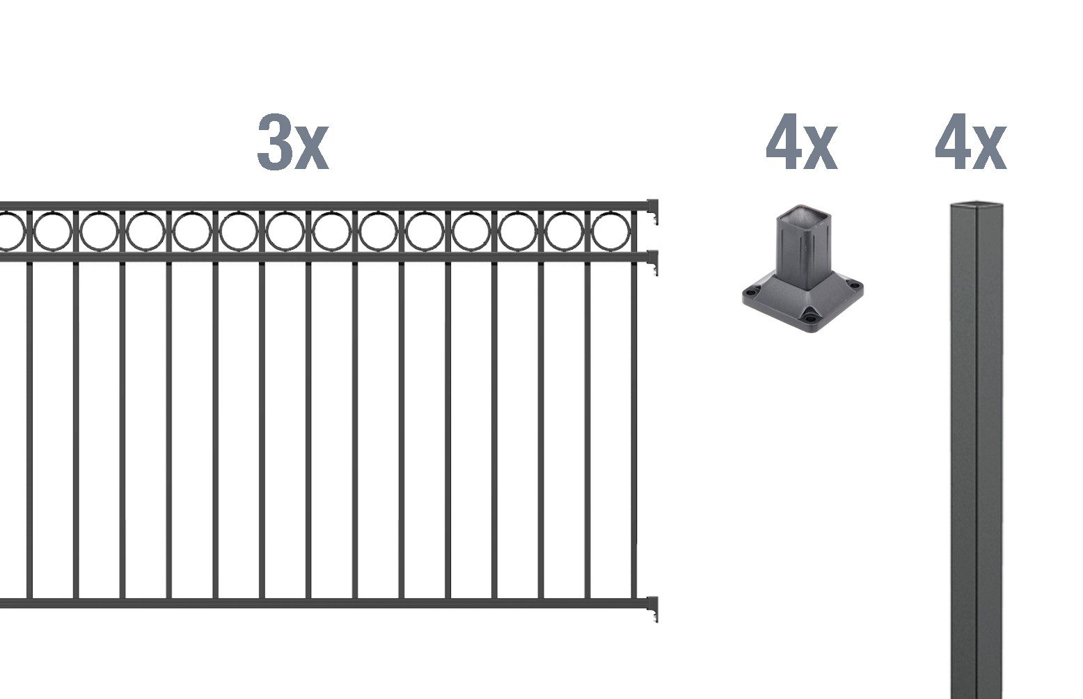 Alberts Metallzaun Circle, (Set), Höhe: 100 und 120 cm, verschiedene Längen