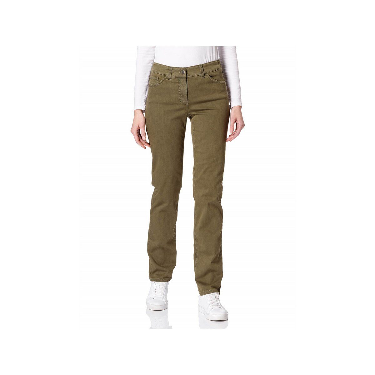 GERRY WEBER 5-Pocket-Jeans kahki (1-tlg)