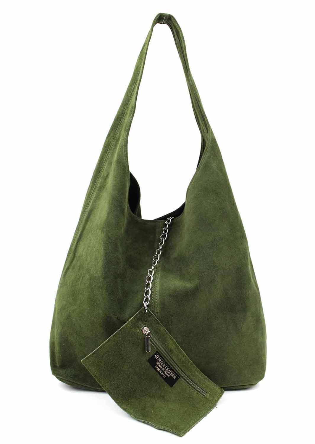 Schultertasche Made in Italy Damen Leder Tasche Schultertasche