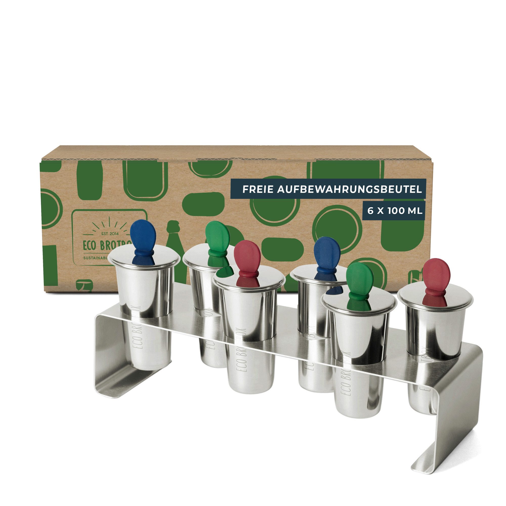 ECO Brotbox Eiswürfelmaschine ECO Ice Pops 6C Eisformen