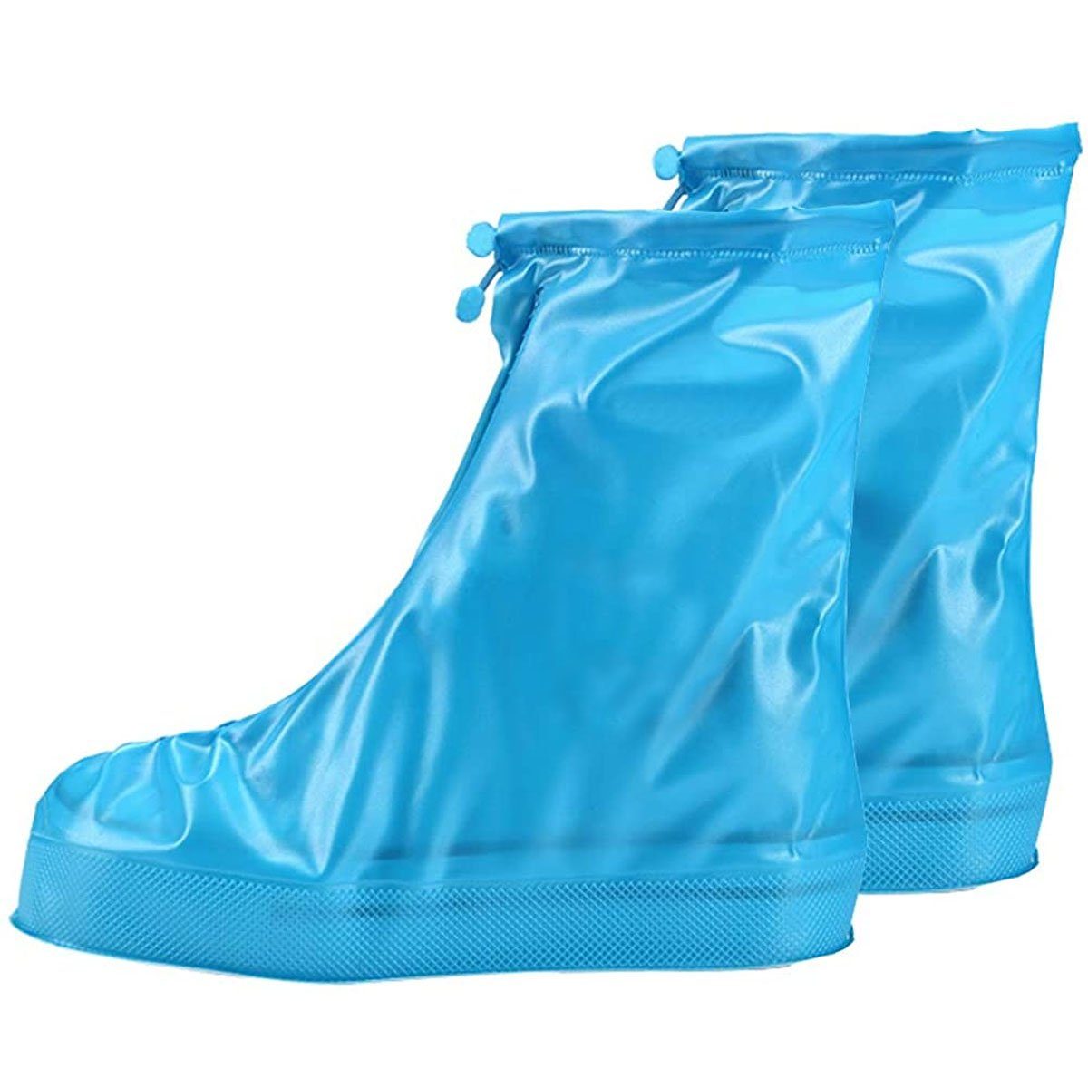 ZmdecQna Schuhüberzieher Regenschutz Schuhe,verstärkter Spitze,wasserdicht Regen blau