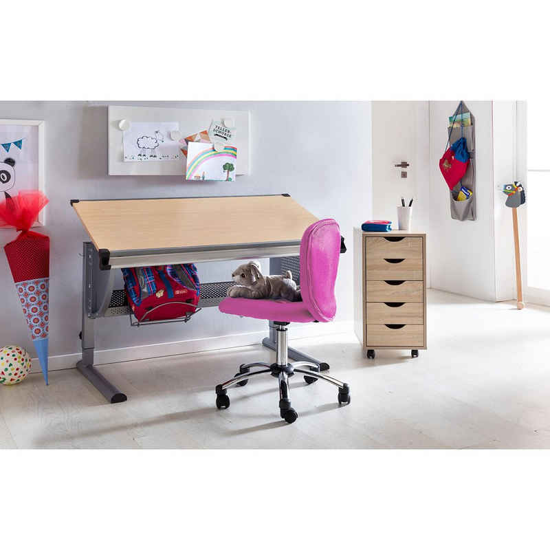 Lomadox Drehstuhl, Kinder-Schreibtischstuhl ergonomisch, pink B/H/T ca. 40/95/42cm