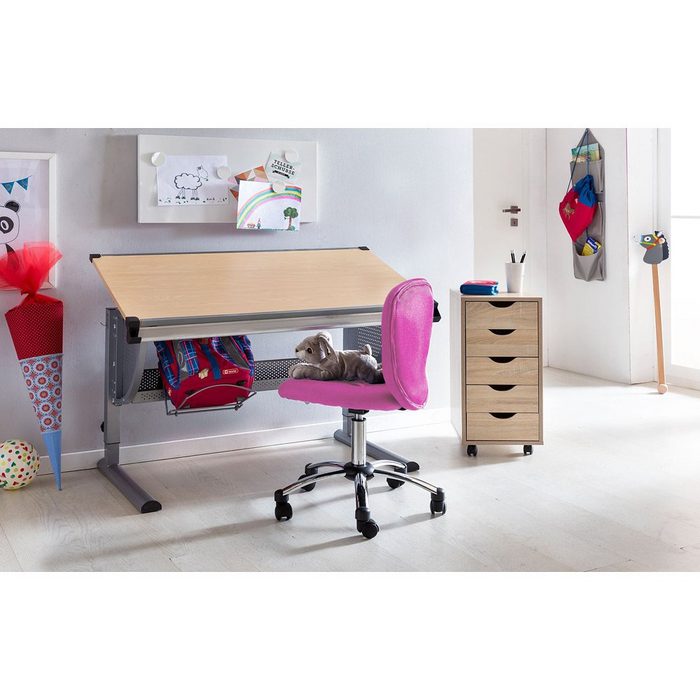 Lomadox Drehstuhl Kinder-Schreibtischstuhl ergonomisch pink B/H/T ca. 40/95/42cm