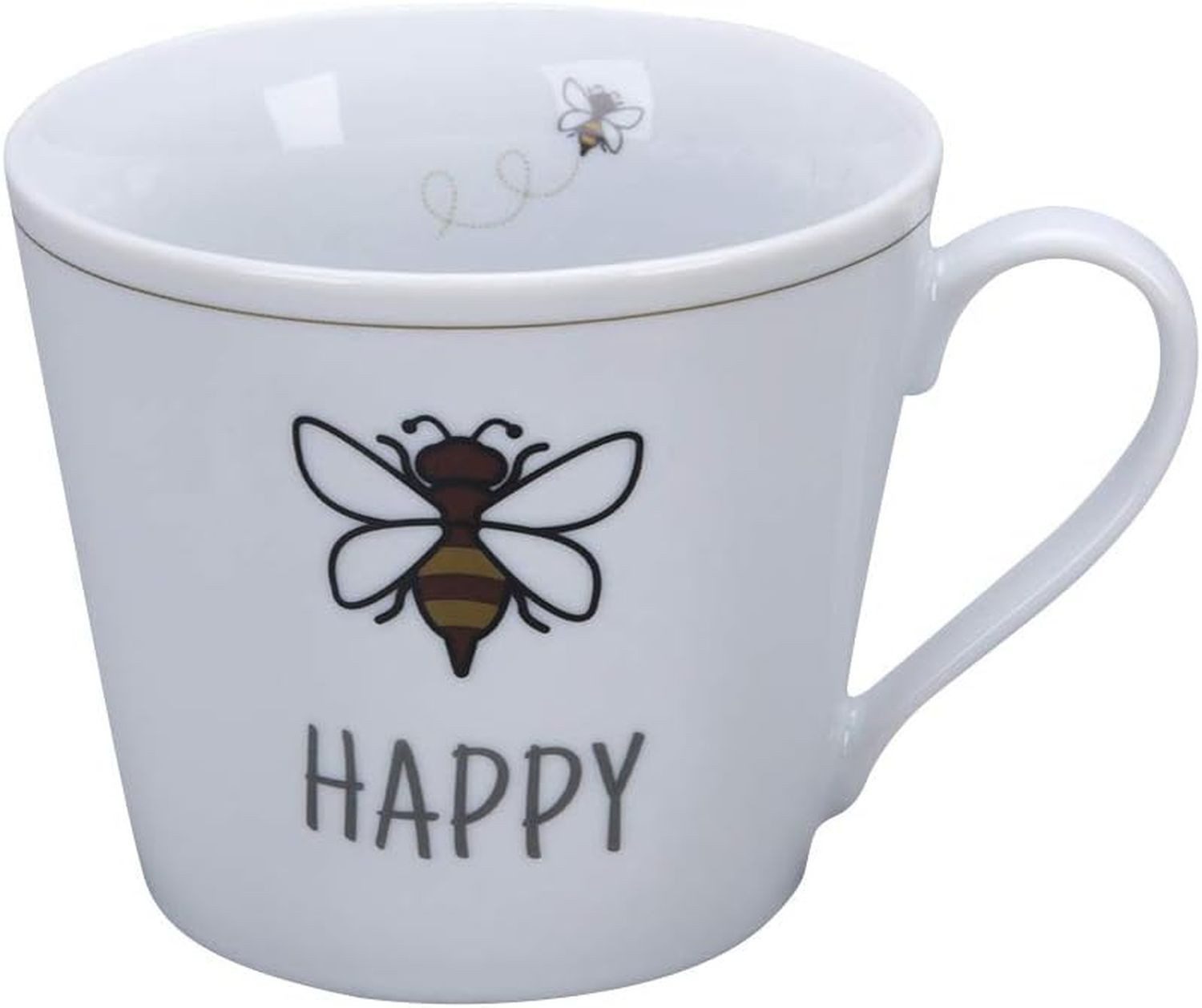 Krasilnikoff Cappuccinotasse Happy Cup Porzellan Kaffeebecher 400 ml Tasse Cappuccinotasse, Kaffeebecher Porzellan Füllmenge ca. 400 ml Höhe ca. 9 cm