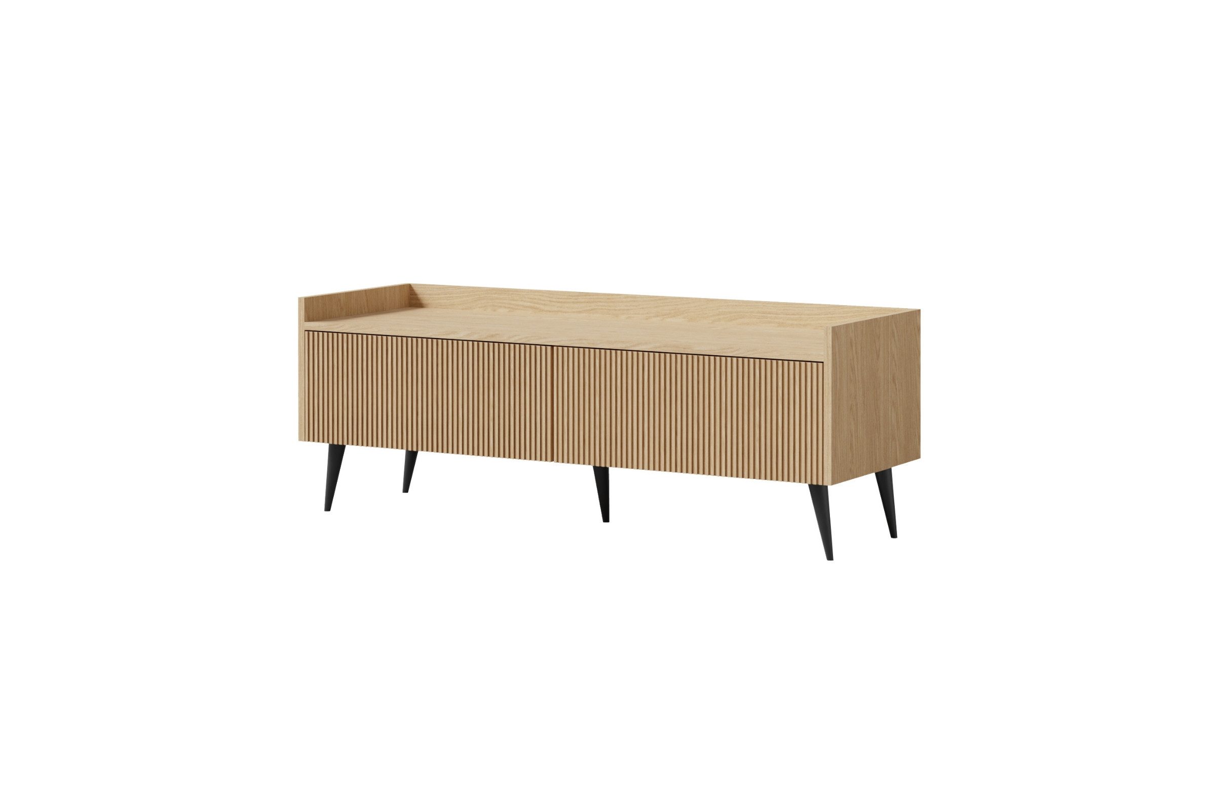 Deine Möbel 24 TV-Board DALIA 07 mit 2 Klappen, Riffelfront und Push-to-Open in Frühlingseiche (Set, 1 St., DALIA - Kollektion), TV-Kommode 121 x 45 x 41 cm (B/H/T)