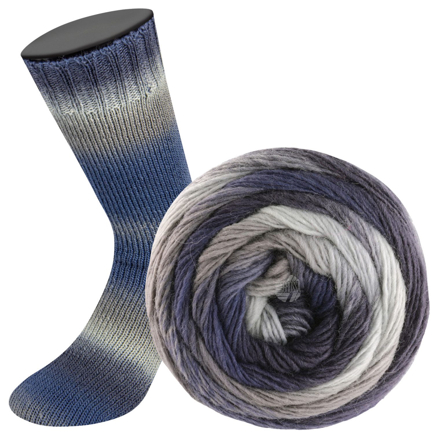 LANA GROSSA MEILENWEIT 100 g COLOR MIX Häkelwolle, 400 m (4-fach Sockenwolle - Farbexplosion), 100 g
