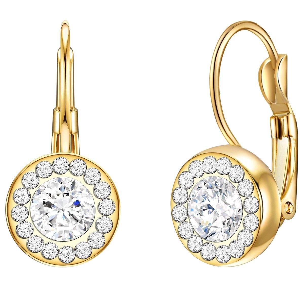 Lulu & Jane Paar Ohrhänger gelbgold, mit Glaskristall günstig online kaufen